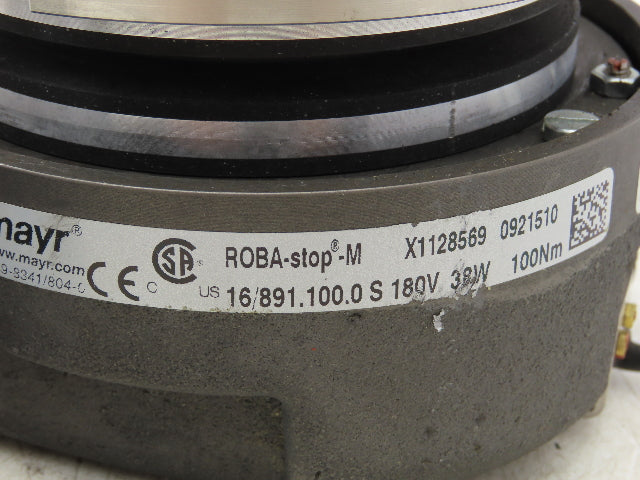Mayr 16/891.100.0S ROBA-stop-M Electromagnetic Motor Brake 38W 180V 100Nm