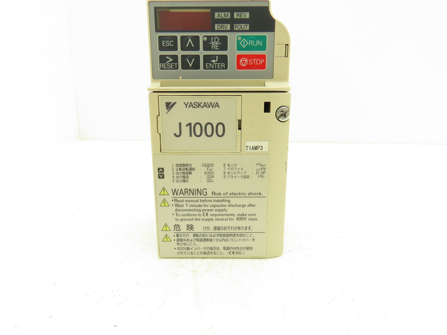 Yaskawa Compact Variable Frequency Drive 240V 3Ph In 0-240V 0-400Hz 0.4kW Out