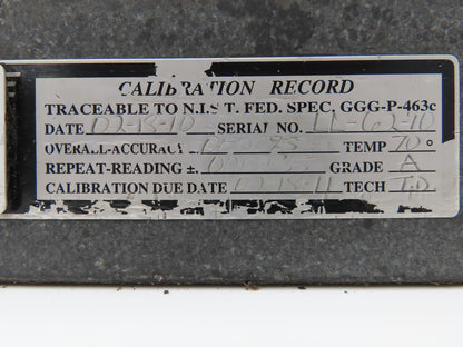 Standridge Granite Surface Inspection Plate 24 x 24 x 3" Mounting Studs