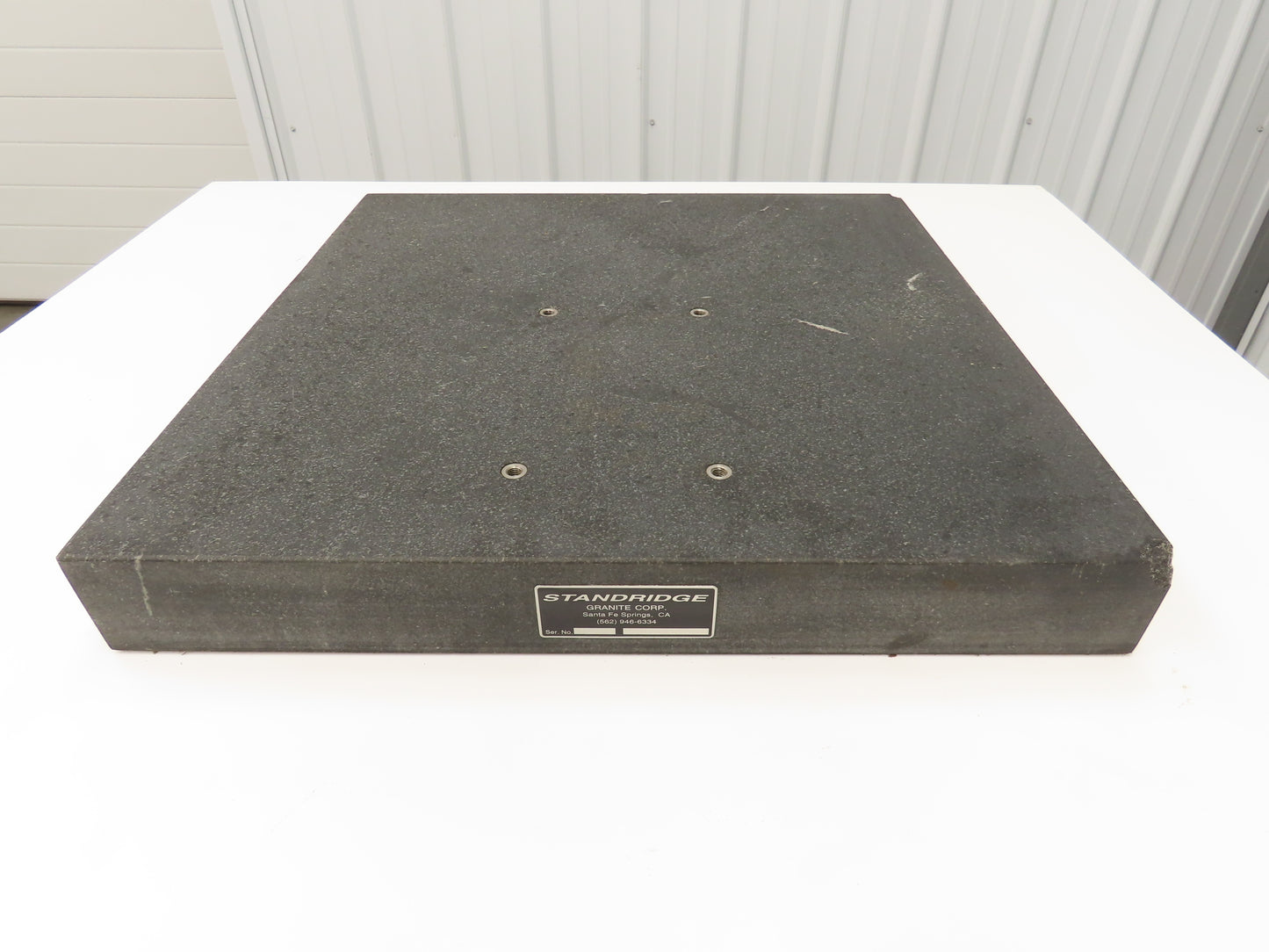 Standridge Granite Surface Inspection Plate 24 x 24 x 3" Mounting Studs