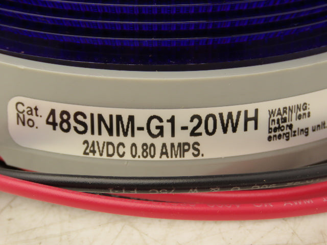 Edwards 48SINM-G1-20WH AdaptaBeacon Halogen Light Magenta Purple Steady On 24VDC