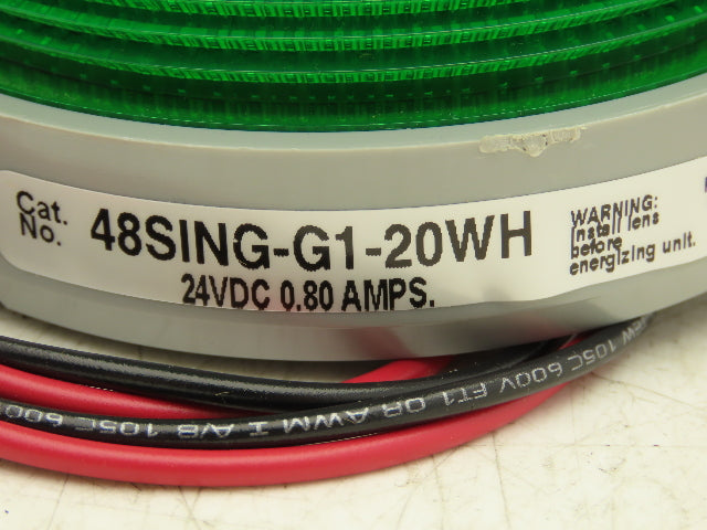 Edwards 48SING-G1-20WH AdaptaBeacon Halogen Light Green Steady On 24VDC