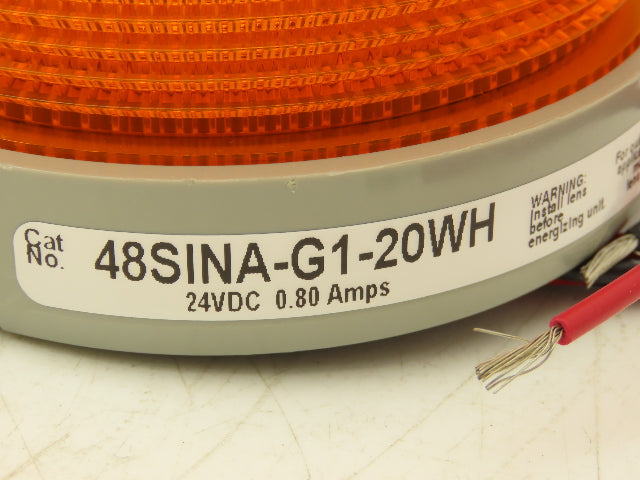 Edwards 48SINA-G1-20WH AdaptaBeacon Halogen Light Amber Orange Steady On 24VDC