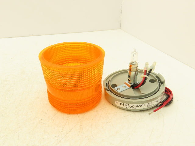 Edwards 48SINA-G1-20WH AdaptaBeacon Halogen Light Amber Orange Steady On 24VDC