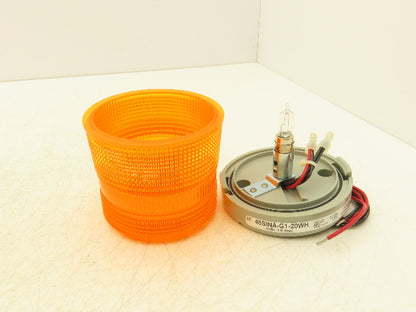 Edwards 48SINA-G1-20WH AdaptaBeacon Halogen Light Amber Orange Steady On 24VDC