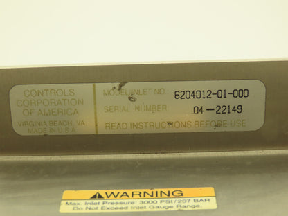 Concoa 6204012-01-000 Gas Regulator Set W/Gauges 0-4000 PSI