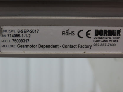 Dorner 2200 6"W x 8'L Low Profile Mini Belt Conveyor 115V Variable Speed 1-40FPM