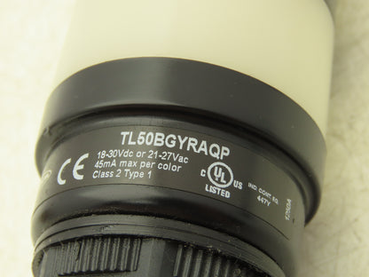 Banner TL50BGYRAQP Signal Light Stack Tower 4 Color 24V AC/DC Audible 8 Pin M12