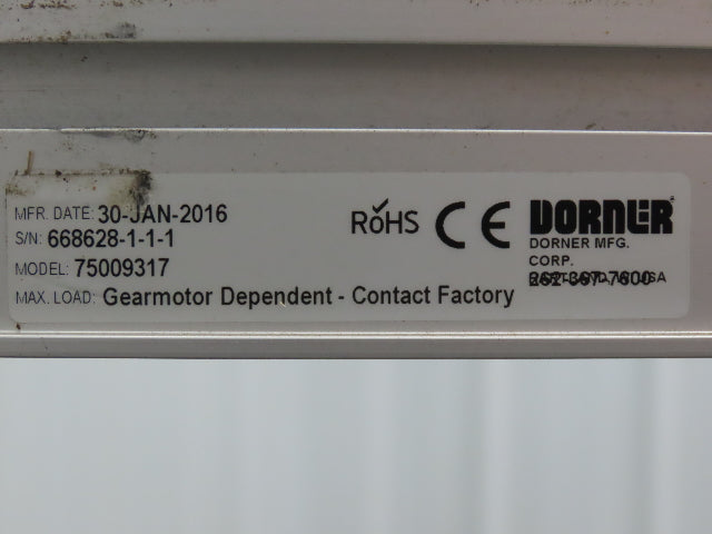 Dorner 2200 6"W x 8'L Low Profile Mini Belt Conveyor 115V Variable Speed 1-40FPM