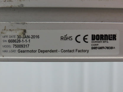 Dorner 2200 6"W x 8'L Low Profile Mini Belt Conveyor 115V Variable Speed 1-40FPM