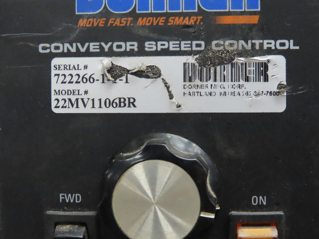 Dorner 2200 6"W x 8'L Low Profile Mini Belt Conveyor 115V Variable Speed 3-65FPM