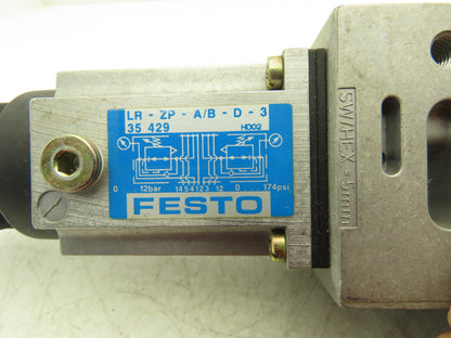 Festo LR-ZP-A/B-D-3 Intermediate Pressure Regulator Plate 0-12 Bar 0-174 PSI