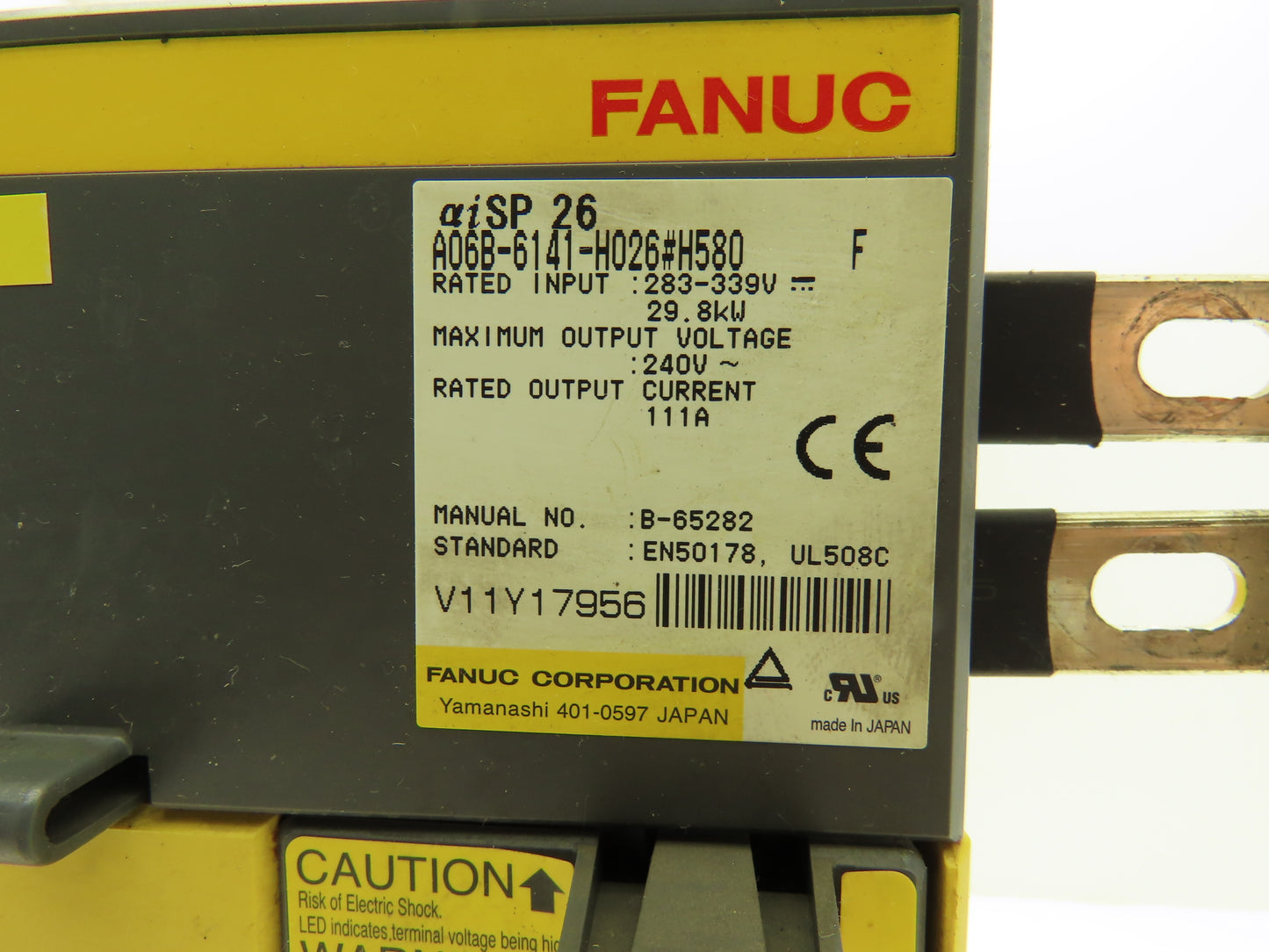 Fanuc A06B-6141-H026#H580 Servo Drive Amplifier Module 29.8kW 240V Rev F aiSP 26