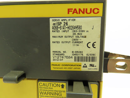 Fanuc A06B-6141-H026#H580 Servo Drive Amplifier Module 29.8kW 240V Rev J aiSP 26