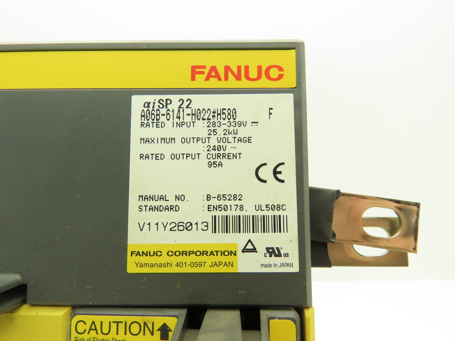 Fanuc A06B-6141-H022#H580 Servo Drive Amplifier Module 25.2kW 240V Rev F aiSP 22