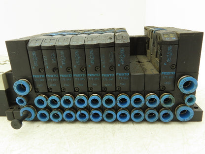 Festo 173945/173943 CPA14-VI Air Solenoid 10-Valve Manifold 24V w/CPX Modules