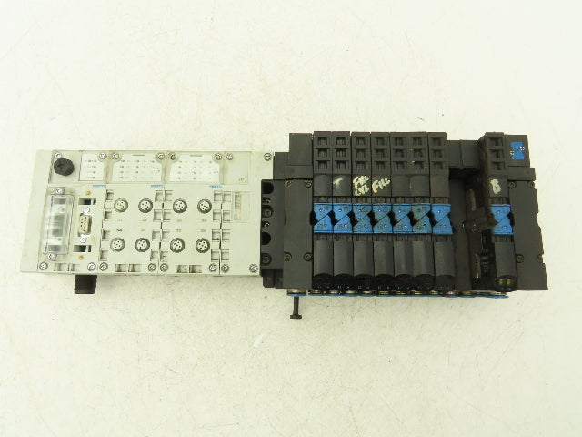 Festo 173945/173943 CPA14-VI Air Solenoid 10-Valve Manifold 24V w/CPX Modules