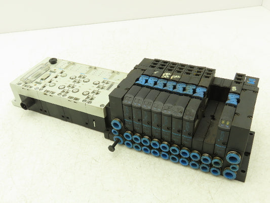 Festo 173945/173943 CPA14-VI Air Solenoid 10-Valve Manifold 24V w/CPX Modules