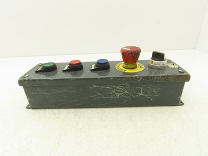 Hoffman E5PBG Pushbutton Electrical Enclosure 5 Hole 22/30mm Pushbutton E-Stop