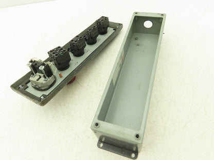 Hoffman E5PBG Pushbutton Electrical Enclosure 5 Hole 22/30mm Pushbutton E-Stop
