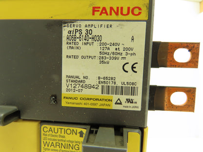 Fanuc A06B-6140-H030 Servo Drive Amplifier Module 35kW 283-339V Rev A aiPS 30