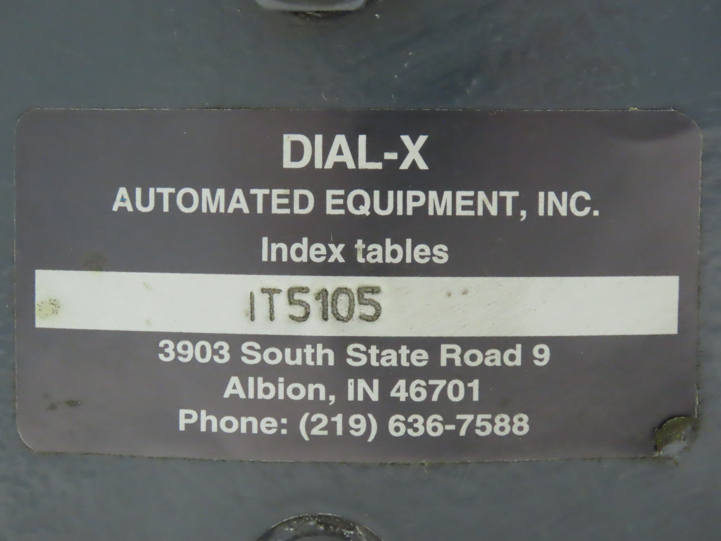 Dial-X 10"Rotary Table Indexer Drive 4 Position Rotator Motor 1/2Hp 3Ph 230/460V