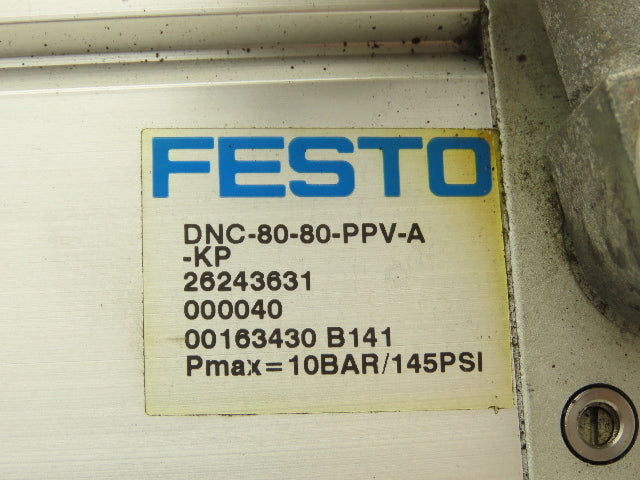 Festo DNC-80-80-PPV-A-KP Pneumatic Air Cylinder 80mm x 80mm Stroke w/Rod Clamp