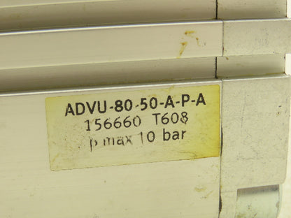 Festo ADVU-80-50-A-P-A Pneumatic Air Cylinder 80mm Bore x 50mm Stroke 145psi