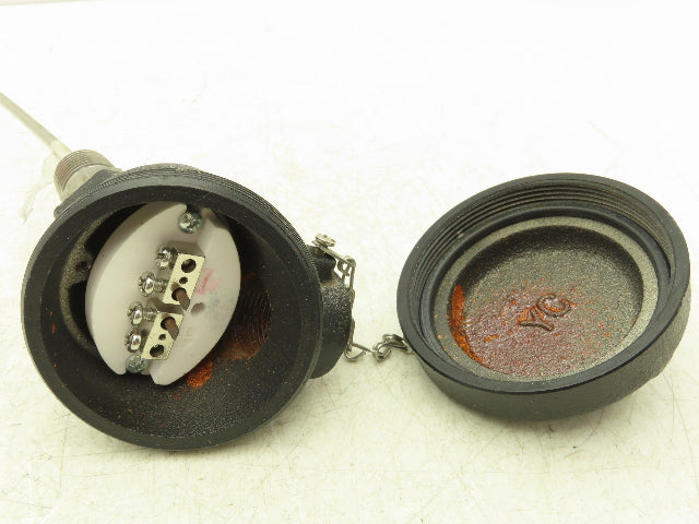 Temperature Transmitter Thermocouple 15" Probe 1/2"npt with Protection Head