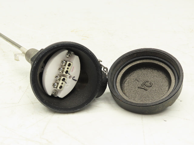 Temperature Transmitter Thermocouple 36" Probe 1/2"npt with Protection Head