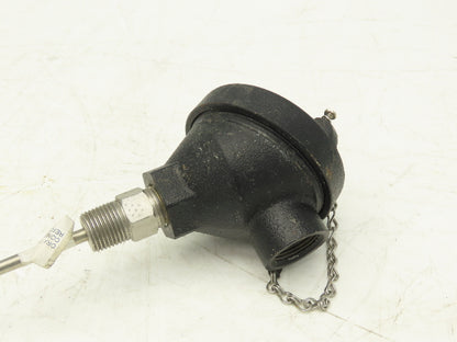 Temperature Transmitter Thermocouple 36" Probe 1/2"npt with Protection Head
