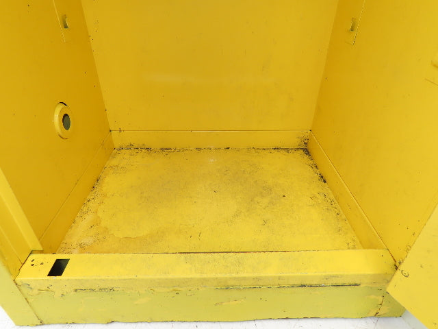 Flammable Safety Cabinet 12 Gal Yellow Manual Close No Shelf