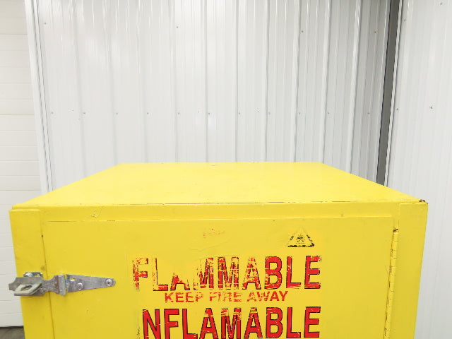 Flammable Safety Cabinet 12 Gal Yellow Manual Close No Shelf