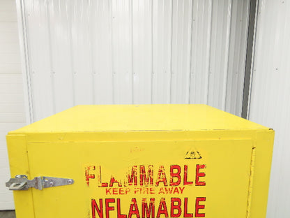 Flammable Safety Cabinet 12 Gal Yellow Manual Close No Shelf
