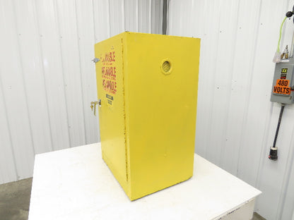 Flammable Safety Cabinet 12 Gal Yellow Manual Close No Shelf