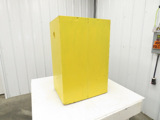 Flammable Safety Cabinet 12 Gal Yellow Manual Close No Shelf