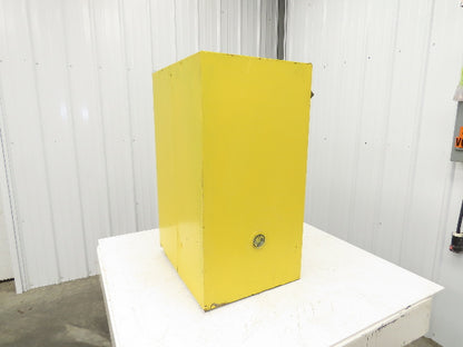 Flammable Safety Cabinet 12 Gal Yellow Manual Close No Shelf
