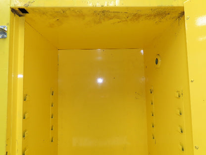 Flammable Safety Cabinet 12 Gal Yellow Manual Close No Shelf