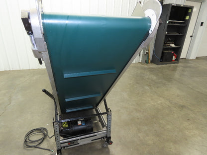 Crizaf LTCM Adj Incline Portable Parts Conveyor Cleated Belt 16"W 10' 9"L 90VDC