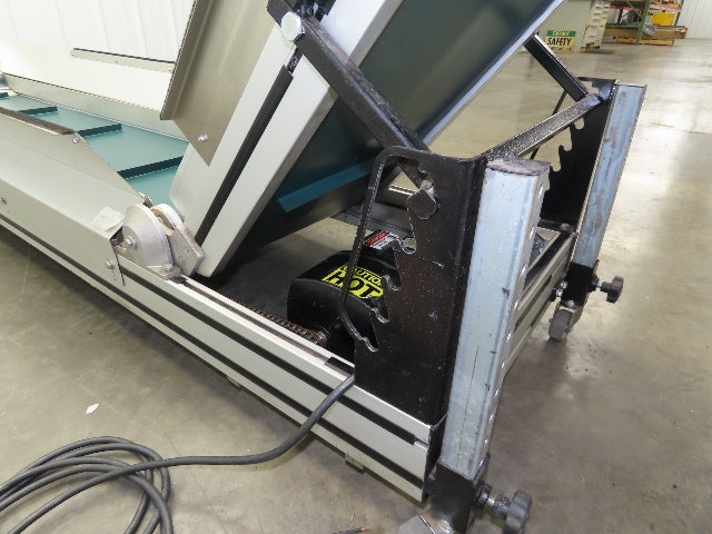 Crizaf LTCM Adj Incline Portable Parts Conveyor Cleated Belt 16"W 10' 9"L 90VDC