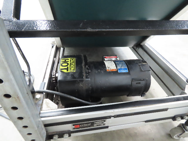 Crizaf LTCM Adj Incline Portable Parts Conveyor Cleated Belt 16"W 10' 9"L 90VDC