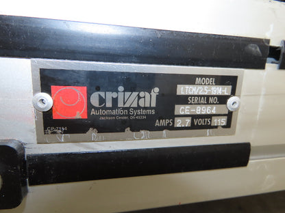 Crizaf LTCM Adj Incline Portable Parts Conveyor Cleated Belt 16"W 10' 9"L 90VDC