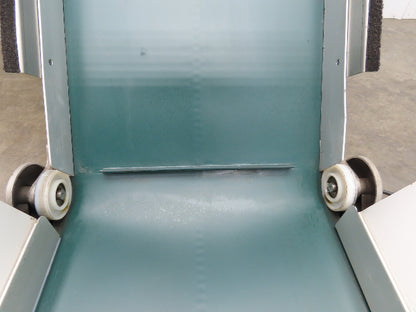 Crizaf LTCM Adj Incline Portable Parts Conveyor Cleated Belt 16"W 10' 9"L 90VDC