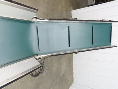 Crizaf LTCM Adj Incline Portable Parts Conveyor Cleated Belt 16"W 10' 9"L 90VDC