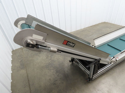 Crizaf LTCM Adj Incline Portable Parts Conveyor Cleated Belt 16"W 10' 9"L 90VDC