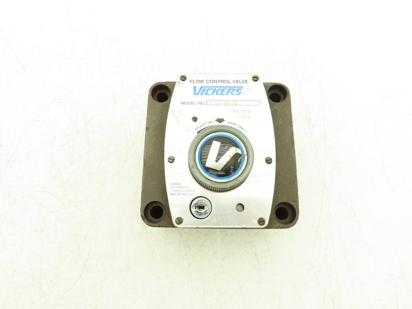 Vickers FG 03 28 22 Hydraulic Flow Control Valve Eaton Keyed- Key Missing