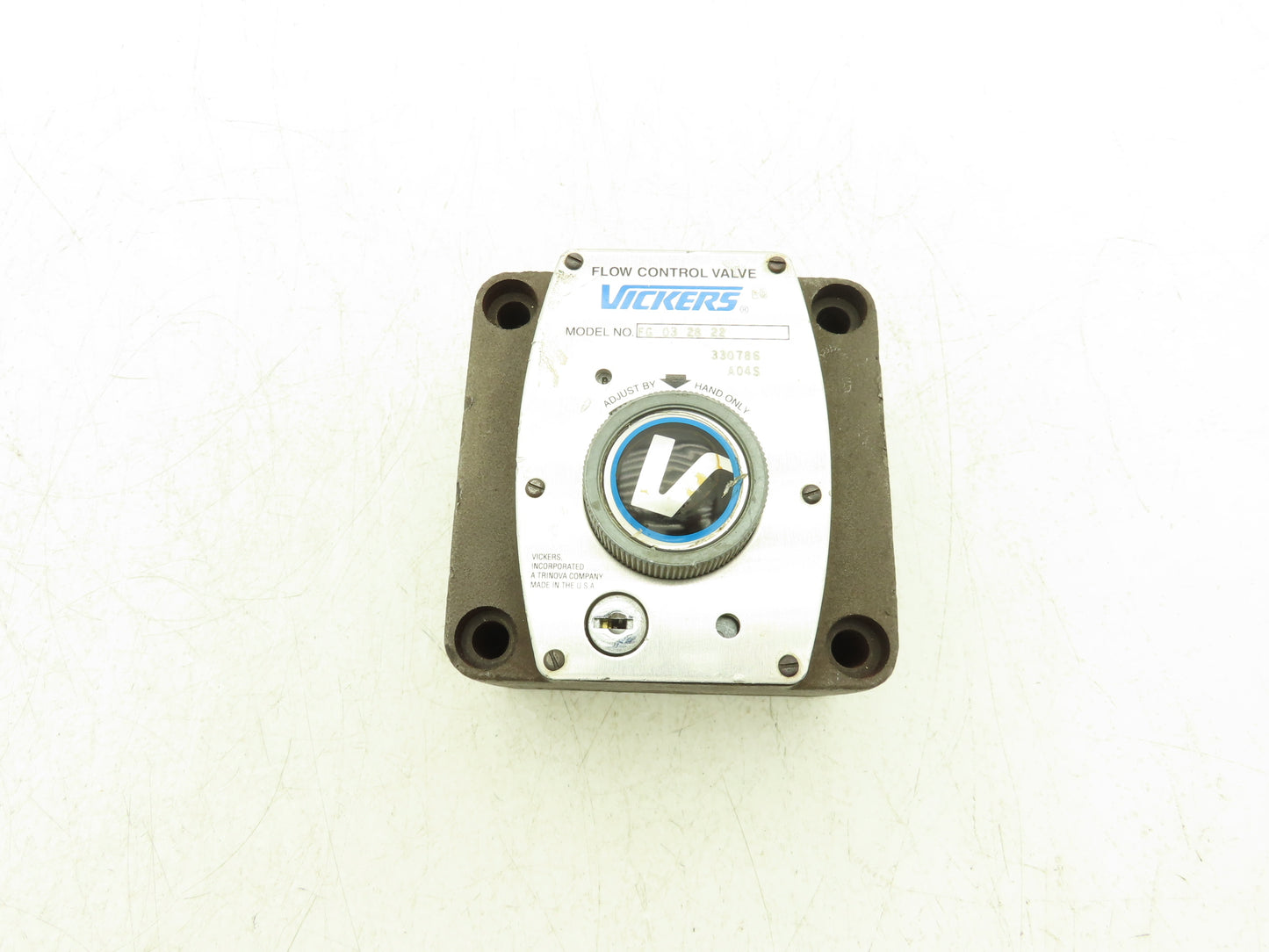 Vickers FG 03 28 22 Hydraulic Flow Control Valve Eaton Keyed- Key Missing