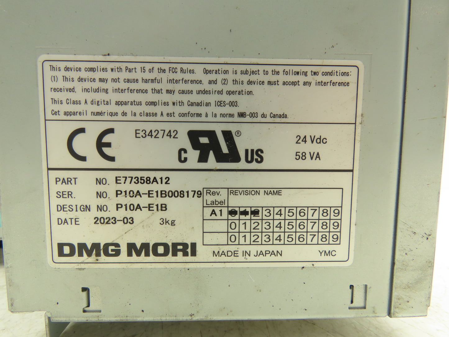 DMG Mori MSX-805III HMI Controller Touch Screen Panel Computer 24V Windows