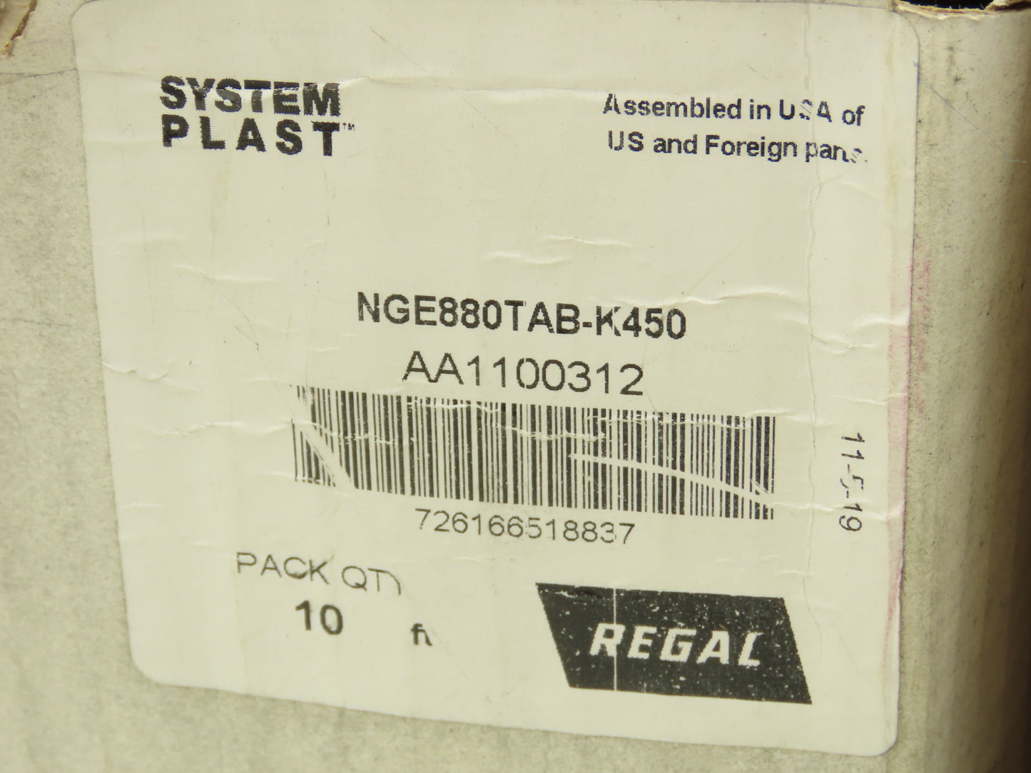 System Plast NGE880TAB-K450 TableTop Conveyor Chain 4.5"x 10Ft Side-Flexing Blue