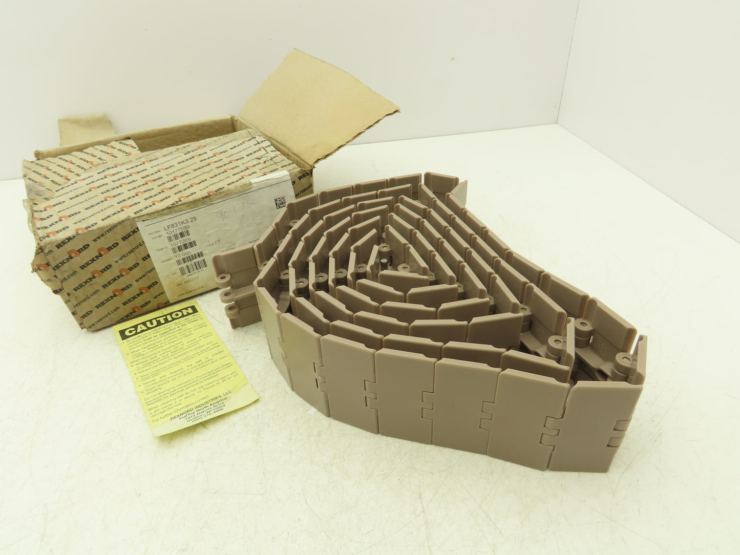 Rexnord LF831K3.25 Straight TableTop Conveyor Chain 3-1/4"x 10' Length